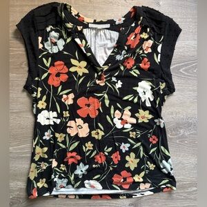 Daniel Rainn Black Floral Blouse